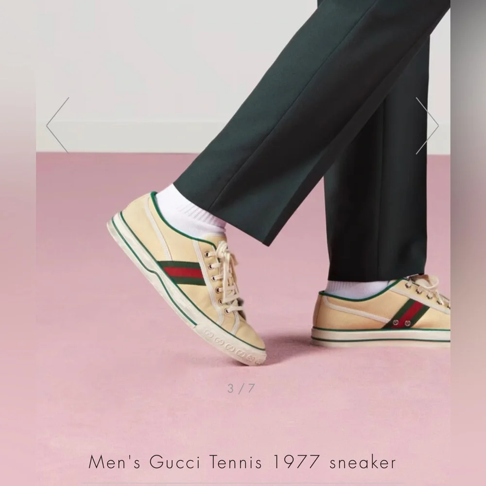 Gucci 1977 Tennis Canvas Low-Top Green/Red Web Sneakers Gucci 8 (US8.5)